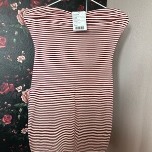 Striped strapless dress